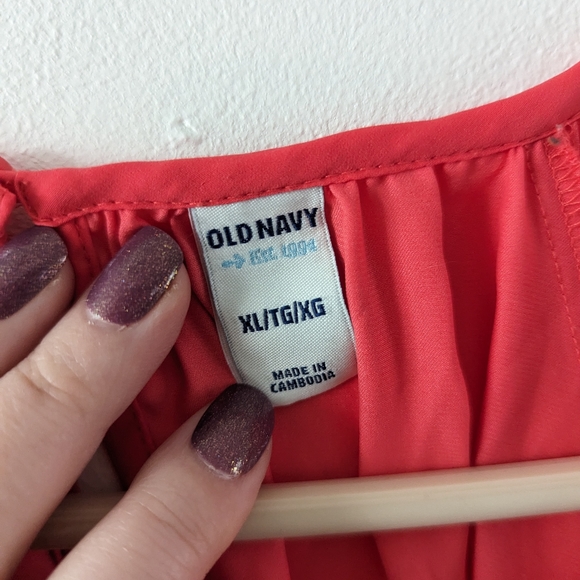 Beautiful XL Coral Peasant Top - Picture 4 of 4